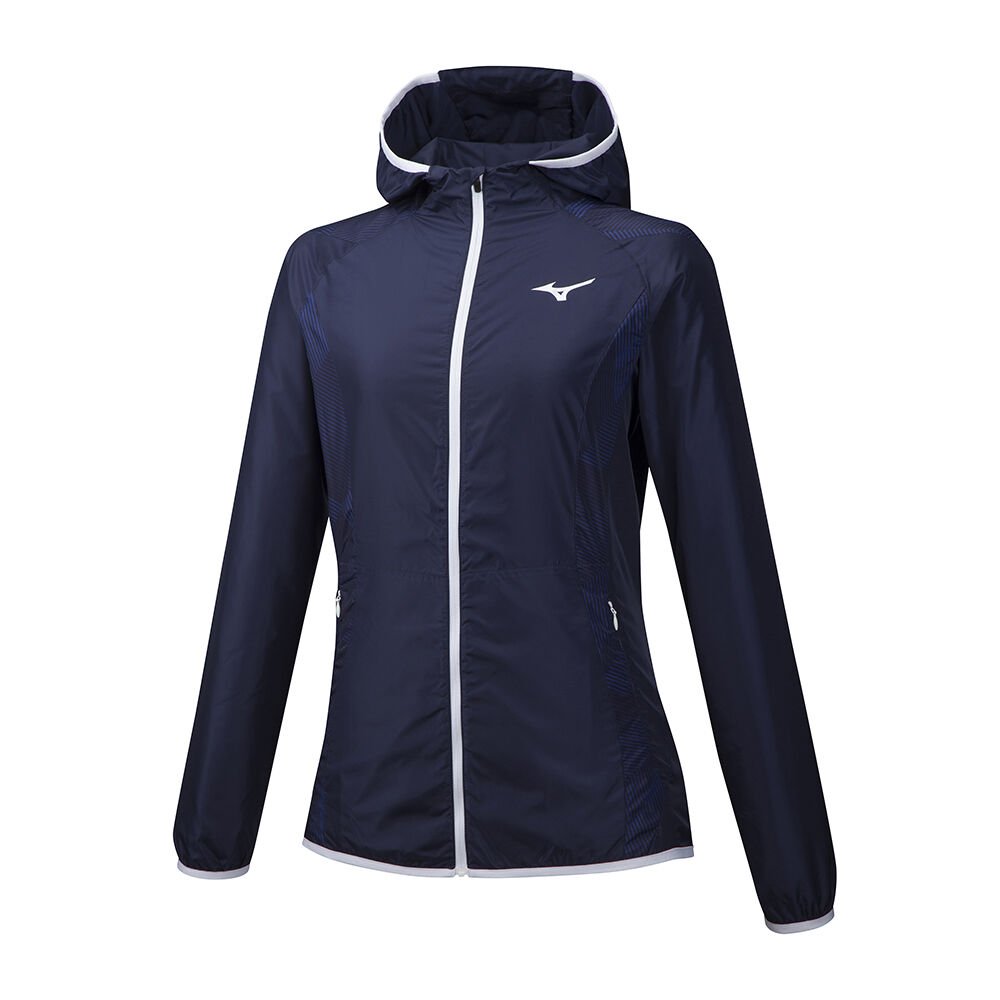 Mizuno Women's Tennis Jacket Printed Hoody Peacock - WMVNIEK-18